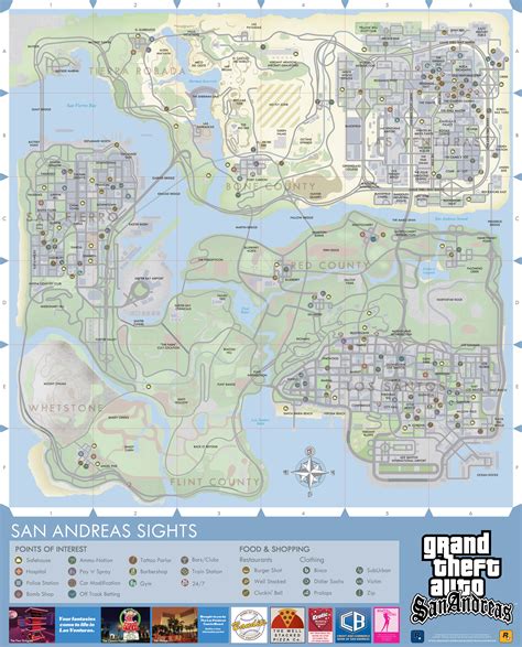 Large detailed map of GTA San Andreas | Games | Mapsland | Maps of the World