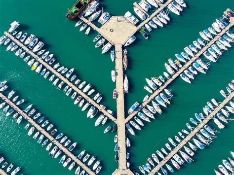 Aerial View of a Yacht Harbor · Free Stock Photo