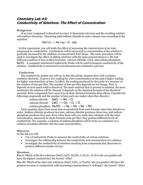 Conductivity of Solutions