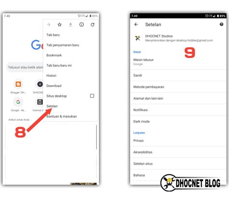 Cara Mengaktifkan Mode Gelap Google Chrome di Android - DHOCNET Blog