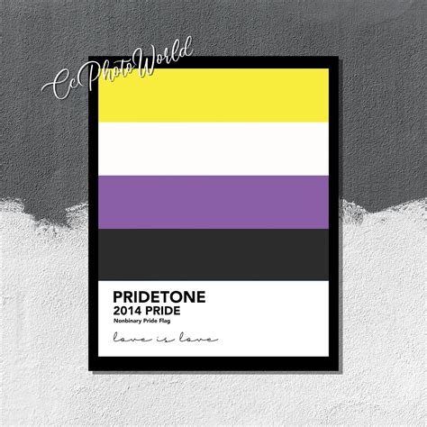 Nonbinary Pride Flag Art Print Pantone Art LGBTQ Wall | Etsy