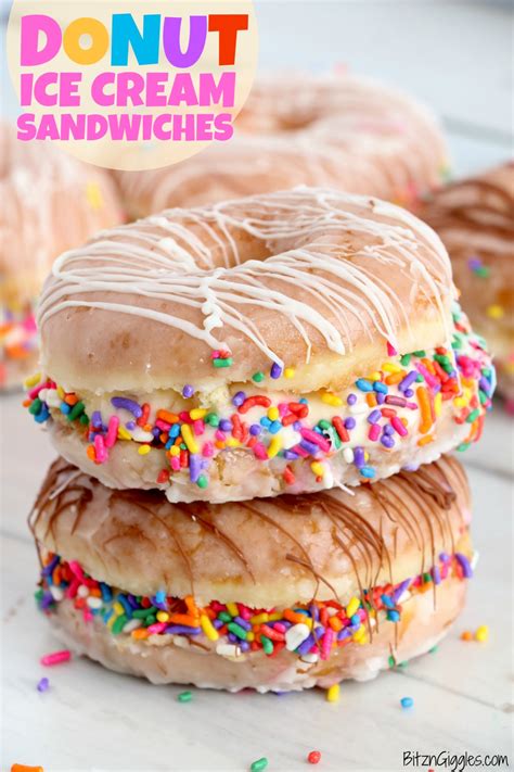 Donut Ice Cream Sandwiches - Bitz & Giggles