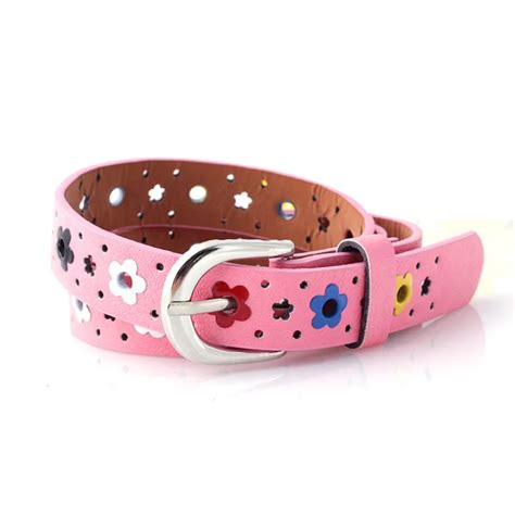 Boys and Girls Brand PU Leather Belts New Hollow Butterfly Flowers Children Lace Belt Women ...