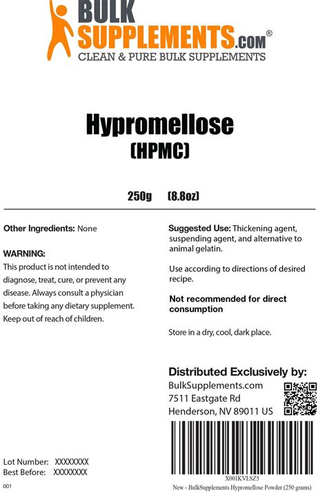 Hydroxypropyl Methylcellulose (HPMC) | Hypromellose Supplement