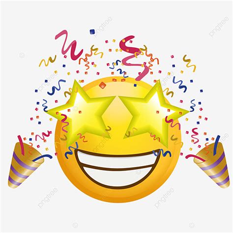 Excitement Emoji Vector Design Images, Excited Emoji Party, Happy Face, Png, Free PNG Image For ...