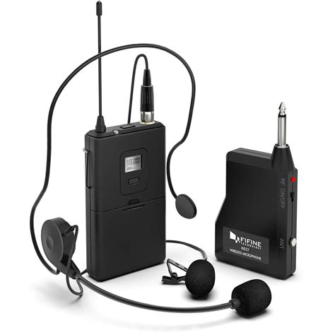 FIFINE K037B Wireless System with Lapel Mic and Headset for Speaker, C ...