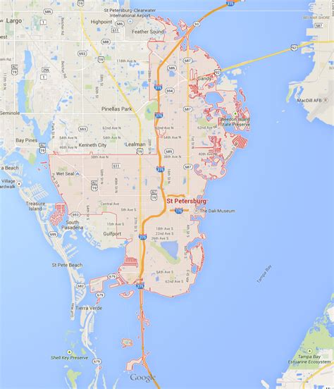 St. Petersburg Florida Map - United States