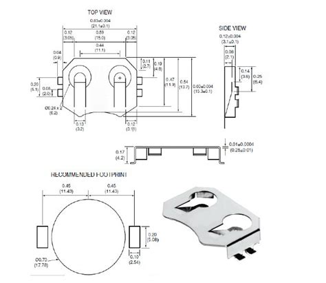 Coin Cell Battery Holder - 20mm (SMD) - Thingbits Electronics