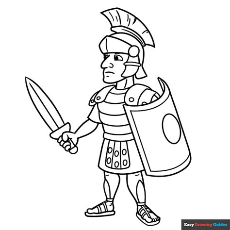 Roman Soldier Coloring Page | Easy Drawing Guides