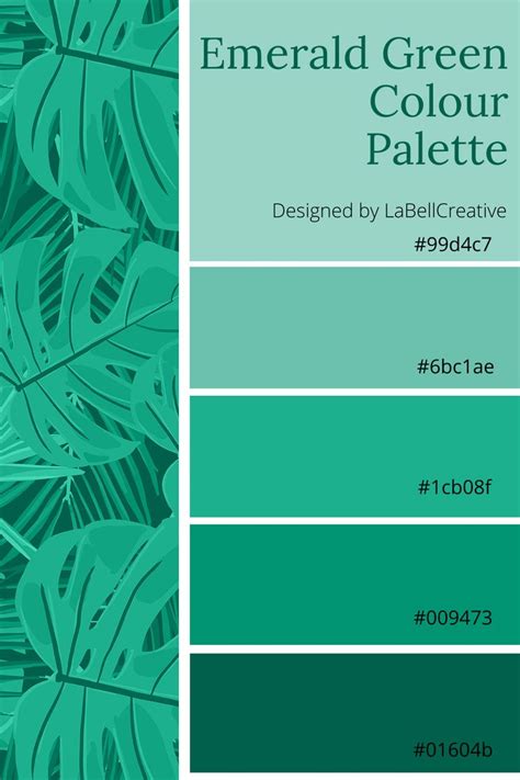 Emerald Green Colour Palette | Green colour palette, Green palette, Green color names