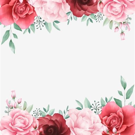 Romantic Floral PNG Picture, Romantic Watercolor Floral Border For Cards Composition, Watercolor ...