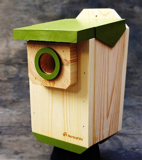 Modern wooden birdhouse predator guard Outdoor bluebird | Etsy