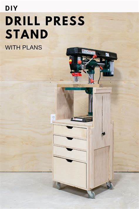 How To Build A DIY Mobile Drill Press Stand | Wilker Do's | Drill press stand, Woodworking shop ...