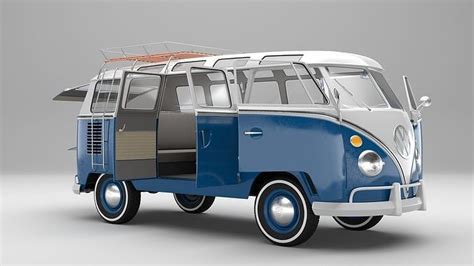 Volkswagen T1 With Full Interior 3D model | CGTrader