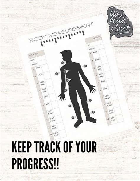 Body Measurement Tracker, Before and After, Weight Loss, Progress Tracker, Inches Lost - Etsy