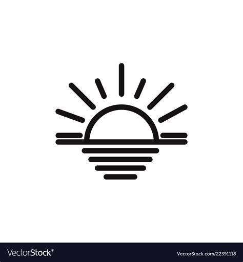 Sunset icon Royalty Free Vector Image - VectorStock