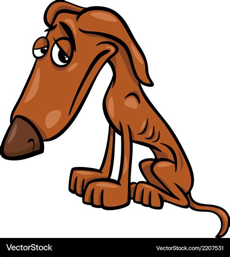 Poor hungry dog cartoon Royalty Free Vector Image