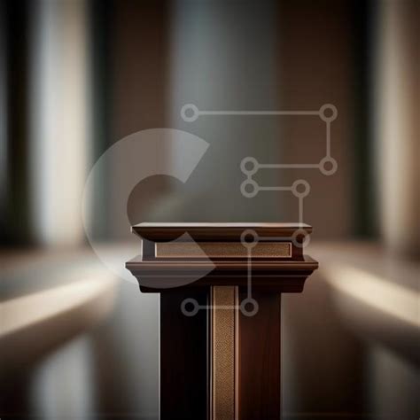 Professional Image of a Wooden Podium and Microphone in a Courtroom stock photo | Creative Fabrica