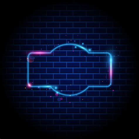 Night club neon sign on brick wall background Premium Vector | Brick ...