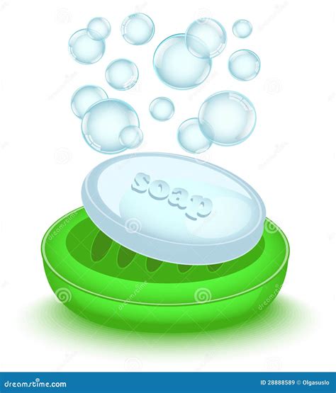 Bar of soap with bubbles stock vector. Illustration of clip - 28888589