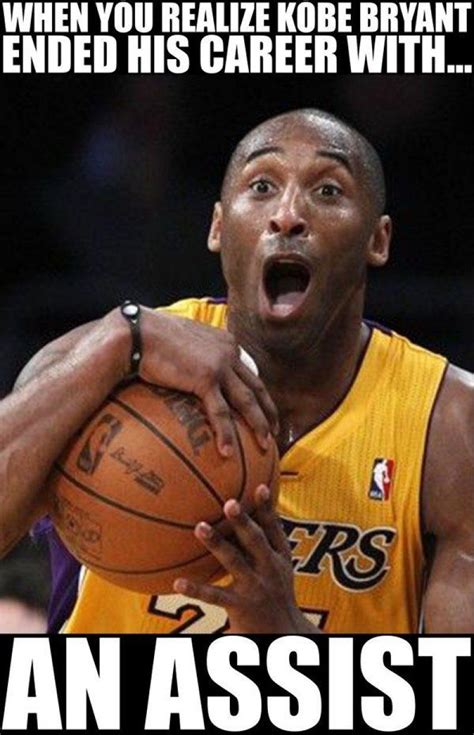 When Kobe Bryant Ended His Career With An Assist! | Funny nba memes, Basketball quotes funny ...