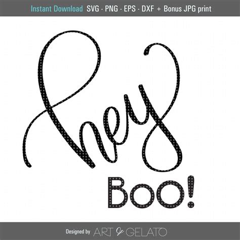 Hey Boo SVG File Cricut Cut File Silhouette DXF File - Etsy