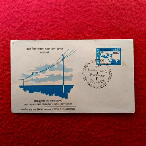 FDC - Indo-European Telegraph Line - Centenary 1967 (Bombay) - BidCurios