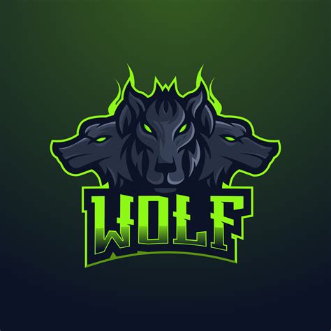 Wolf mascot logo design. Three black wolves for gaming 8551940 Vector Art at Vecteezy