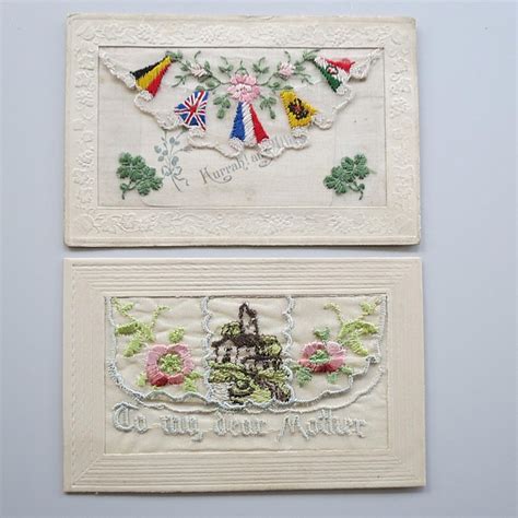 World War One Silk Postcards Set- Westminster WWI Silk Embroidered ...