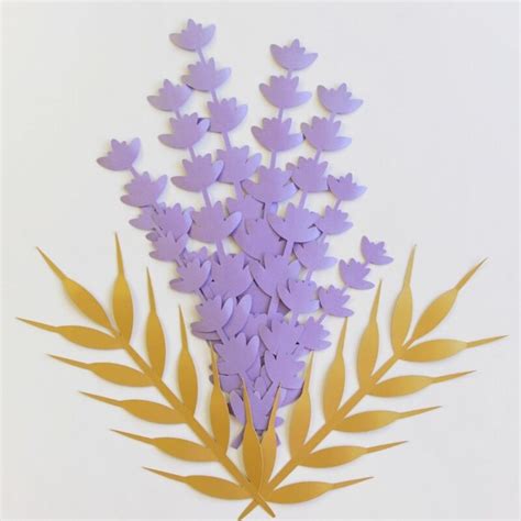 Paper Lavender Flowers Template - FancyBloom