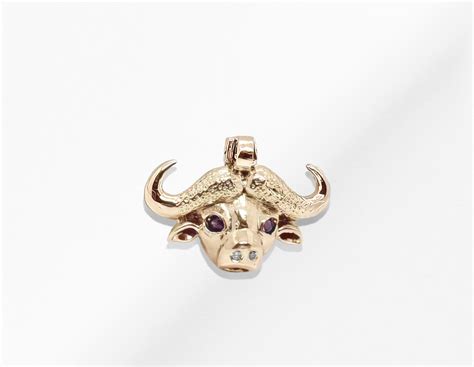 14K Gold Bull Pendant with Natural Ruby and Natural Diamonds – JCM DESIGN JEWELRY