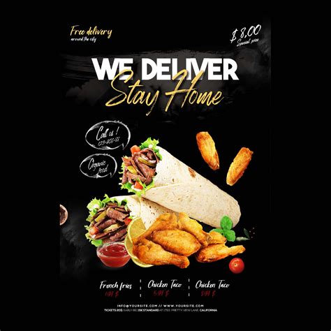 Free Home Delivery Food Flyer Template (PSD)