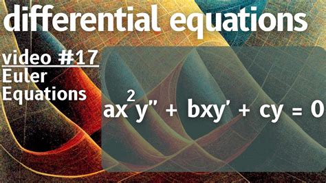 Euler equations -- differential equations 17 - YouTube