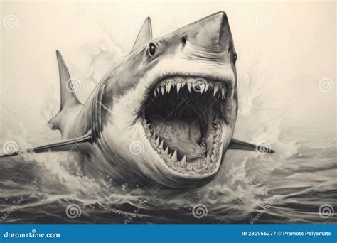 Great White Shark Drawings In Pencil