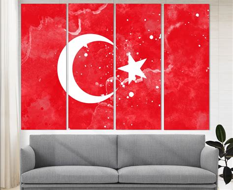 Turkey Flag Canvas Print Turkey Wall Art Flag of Turkey | Etsy