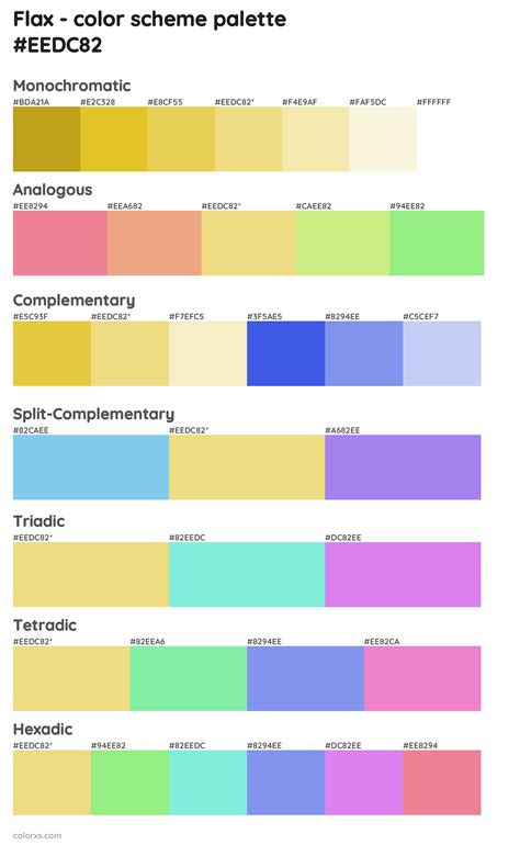 Flax color palettes - colorxs.com