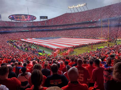 Stadium | The American Flag on the field and the fans standi… | Flickr