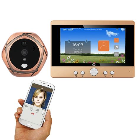 720P WiFi Wireless Digital Peephole Door Viewer 5" Front Door Peephole ...