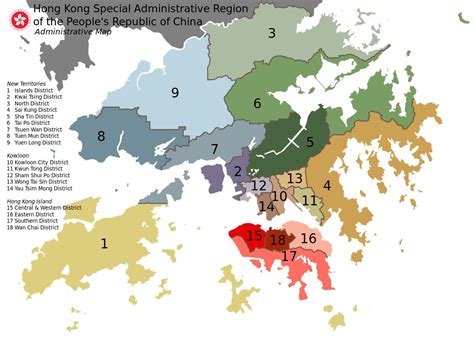 Hong Kong neighborhoods map - Map of Hong Kong neighborhoods (China)