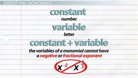 Monomial | Definition, Components & Examples - Lesson | Study.com