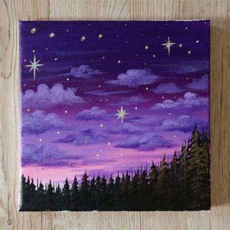 Purple Sky Landscape Aesthetic Art