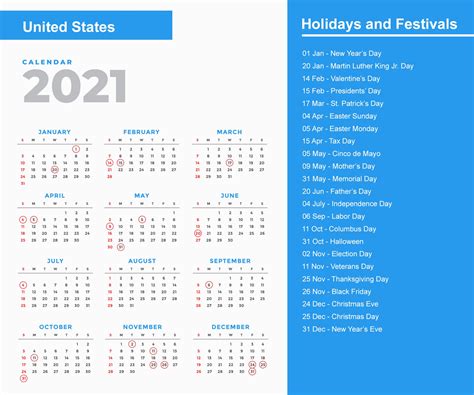 United States Holidays 2021 and Observances 2021