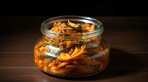 Premium AI Image | kimchi korean food in transparent jar