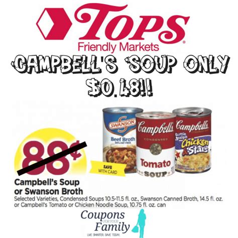 UPDATE-- LOTS of Campbells Varieties Not Advertised- Score $.48-$60 Campbells Soup at Tops ...