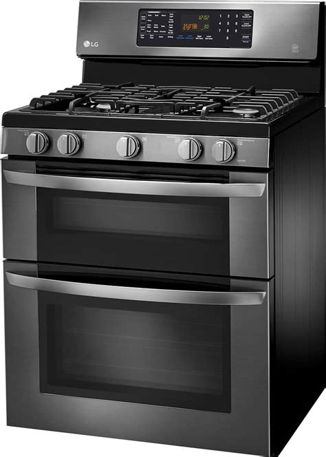 Customer Reviews: LG 6.1 Cu. Ft. Freestanding Double Oven Gas Convection Range Black Stainless ...