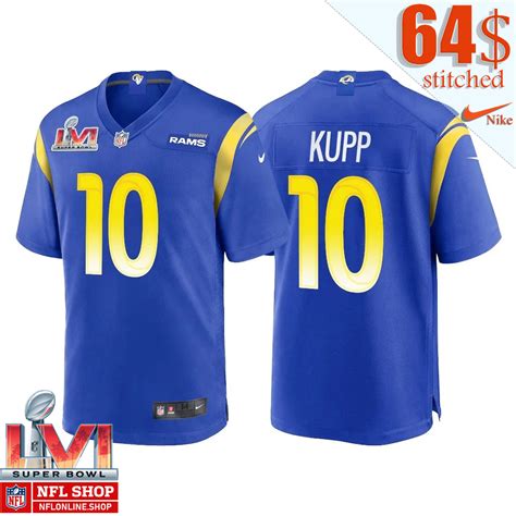 Cooper Kupp 10 Los Angeles Rams Super Bowl Lvi Patch Jersey