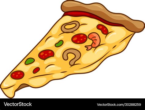 One slice pizza on white background Royalty Free Vector