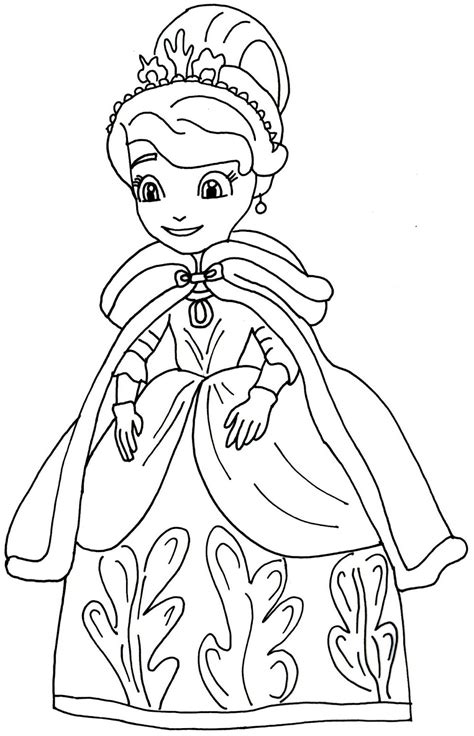 Sofia The First Coloring Pages: Winters Gift - Sofia The First Coloring Page