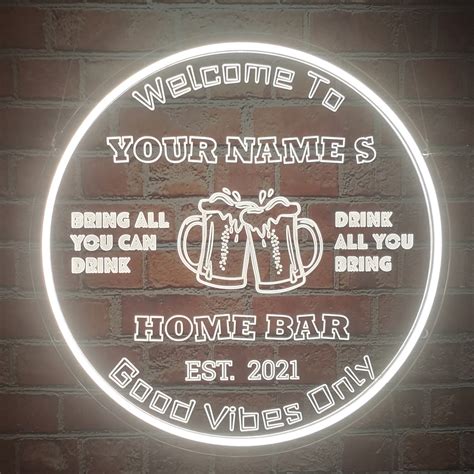 Custom Bar Neon Sign, Personalized Neon Bar Light Sign, Wall Décor ...