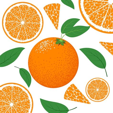 Premium Vector | Orange fruit eco food background